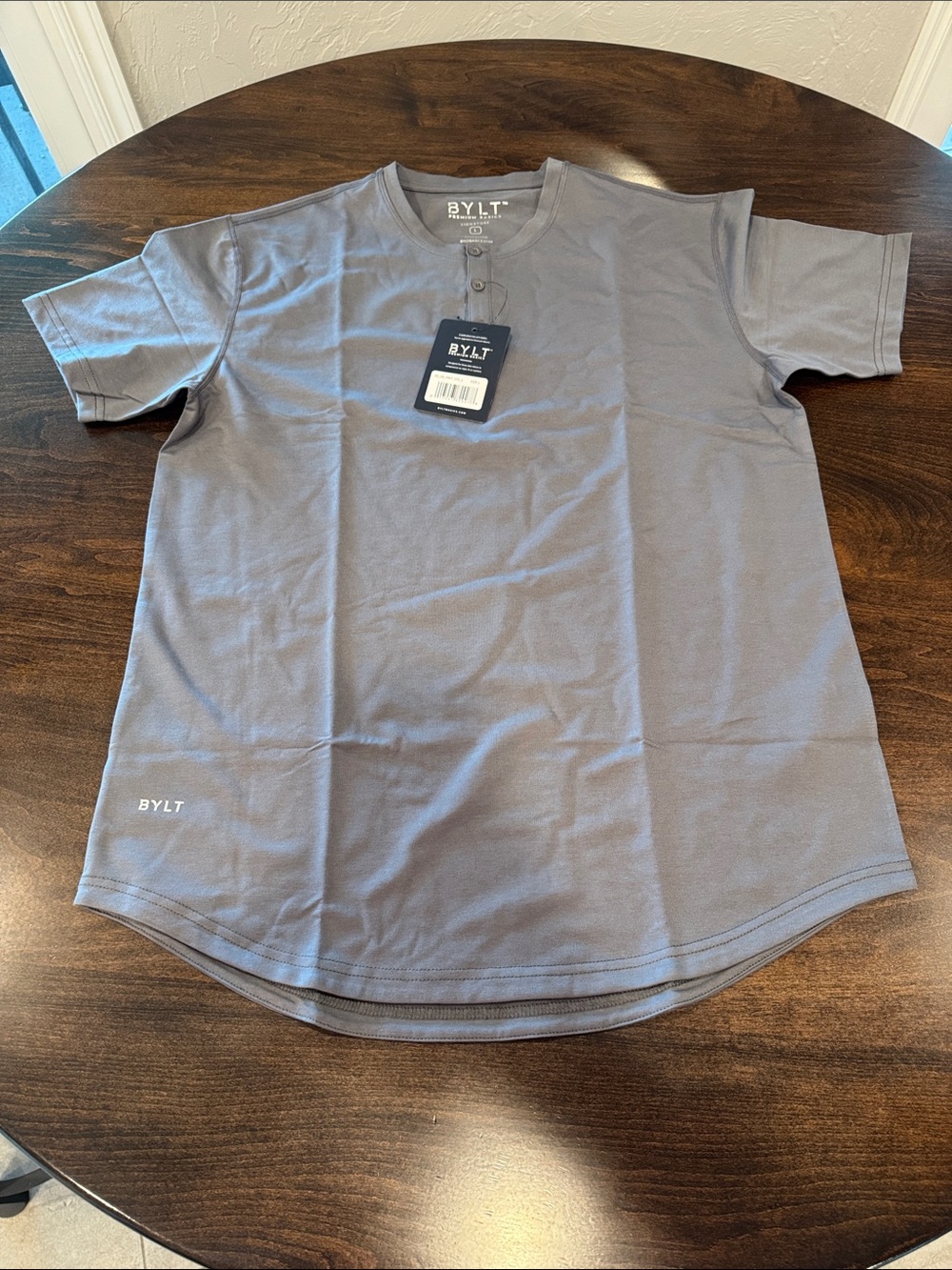 BYLT Basics Men’s Short Sleeve Henley in Slate Blue